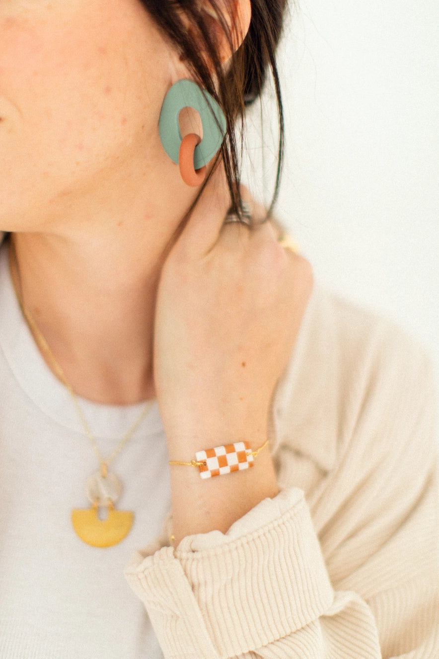 Checkered Clay Bracelet