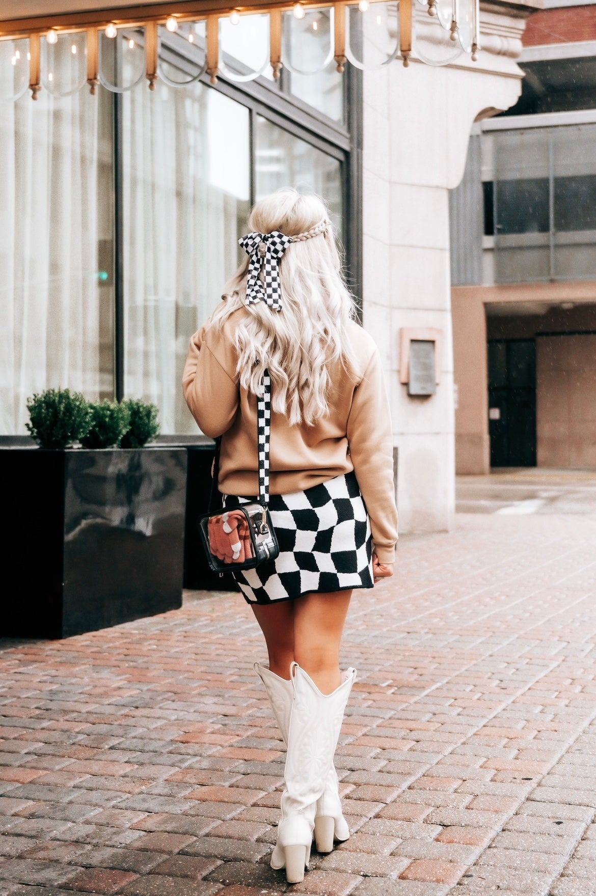 Checkered Hair bow