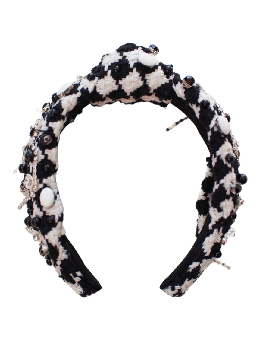 Embellished Checkered Headband