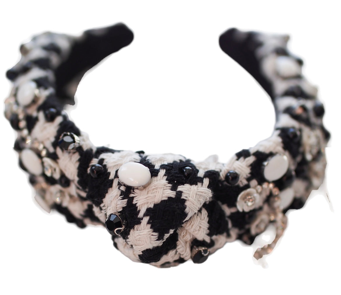 Embellished Checkered Headband