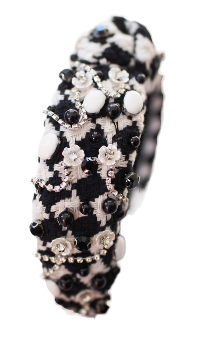 Embellished Checkered Headband