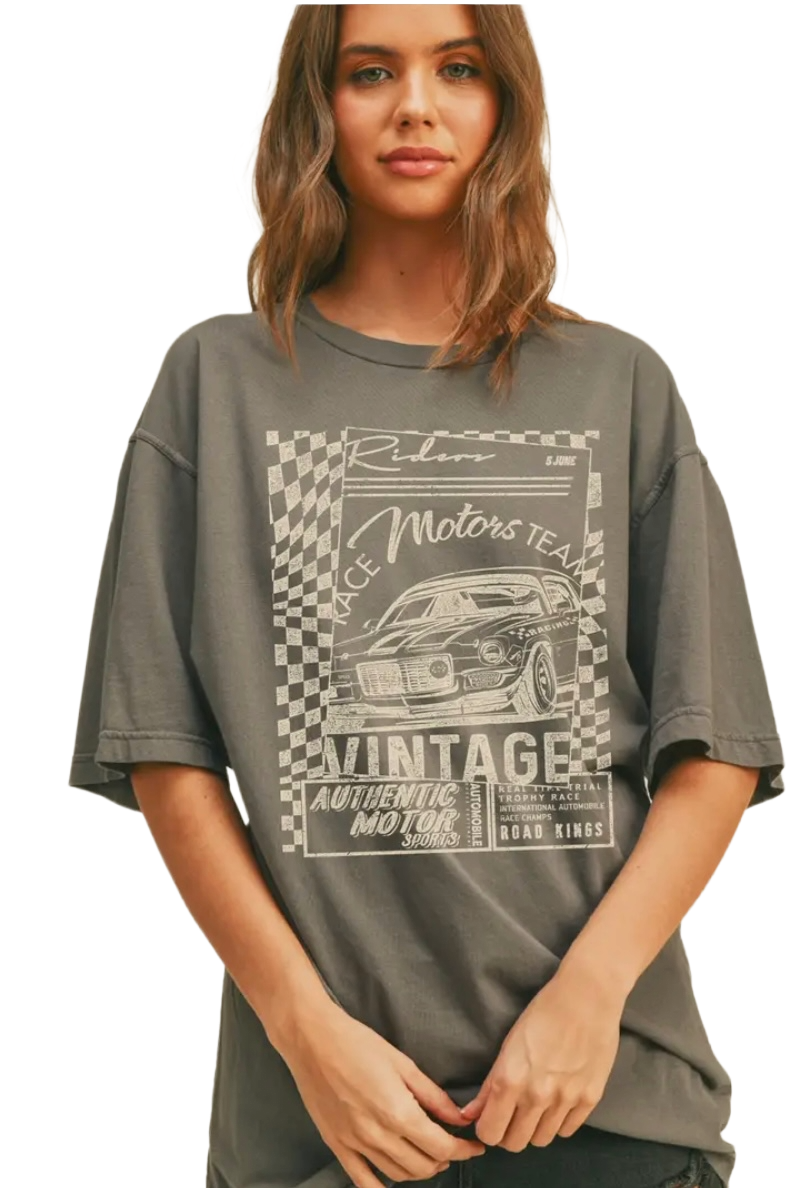 Gray Racing Graphic Tee