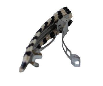 Checkered Hand-Beaded Barrette