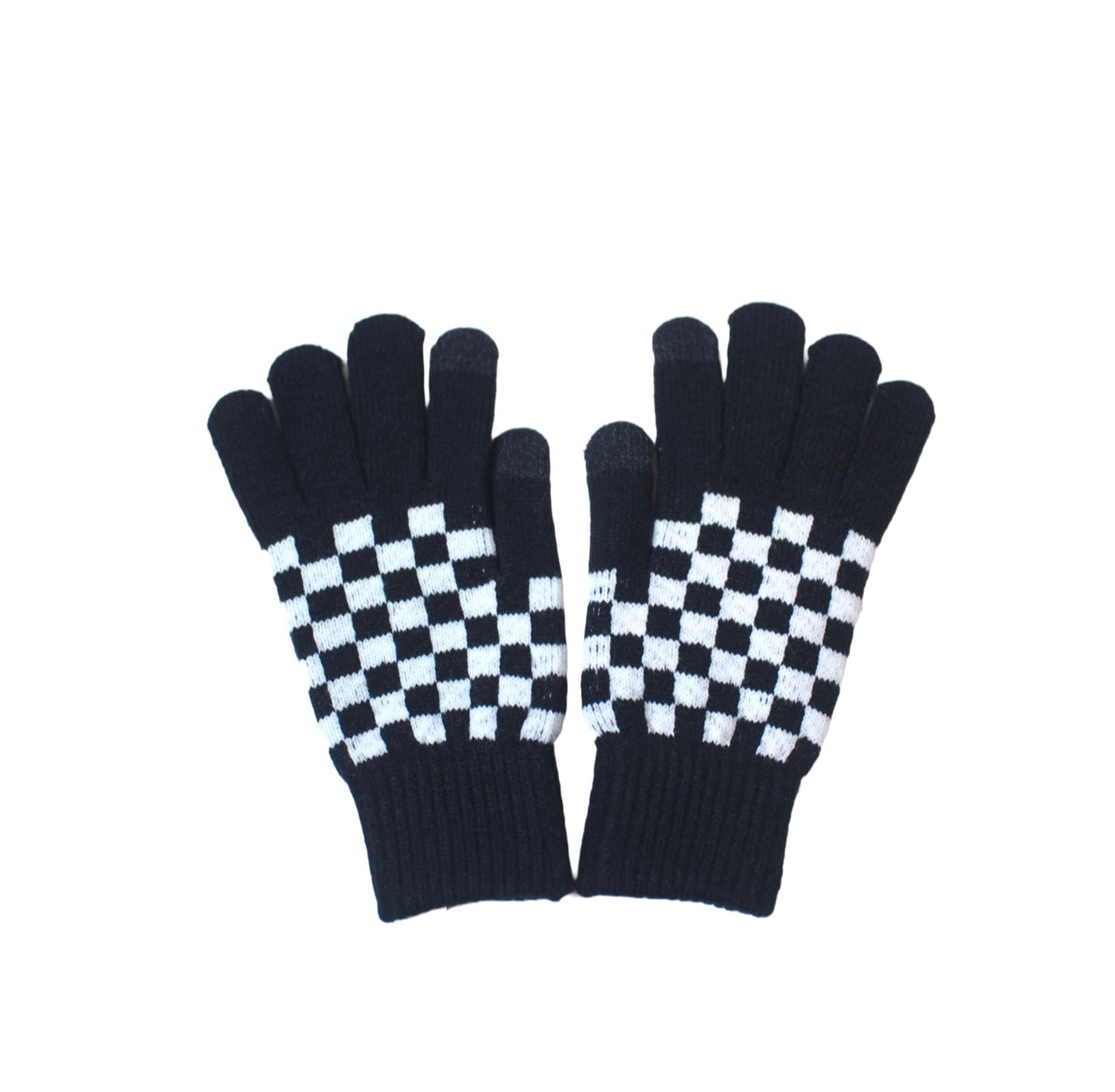 Black Checkered Gloves