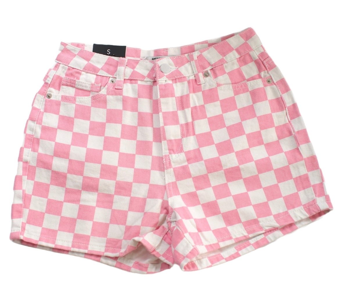 Pink Checkered Shorts