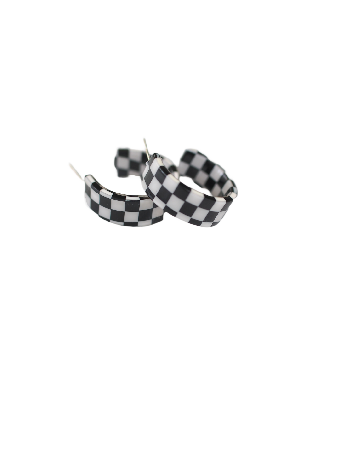 Checkered Hoop Earrings