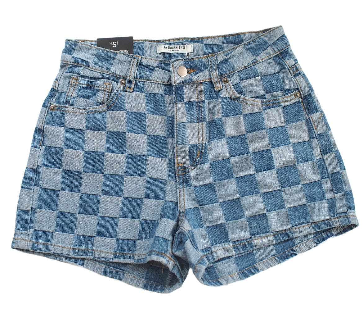 Jean Checkered Shorts