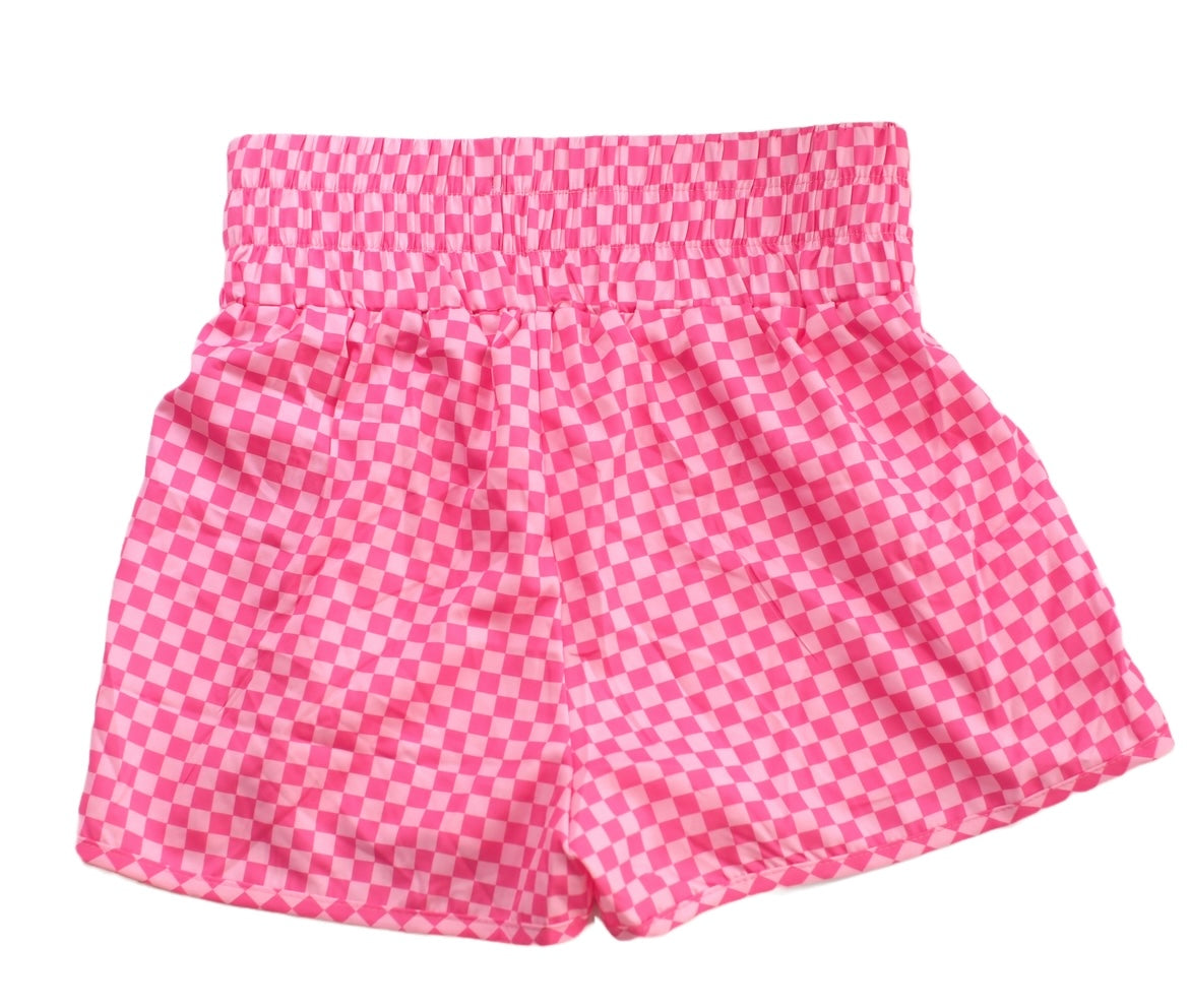 Pink Checkered Shorts