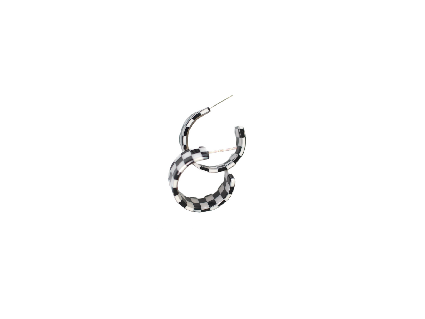 Checkered Hoop Earrings