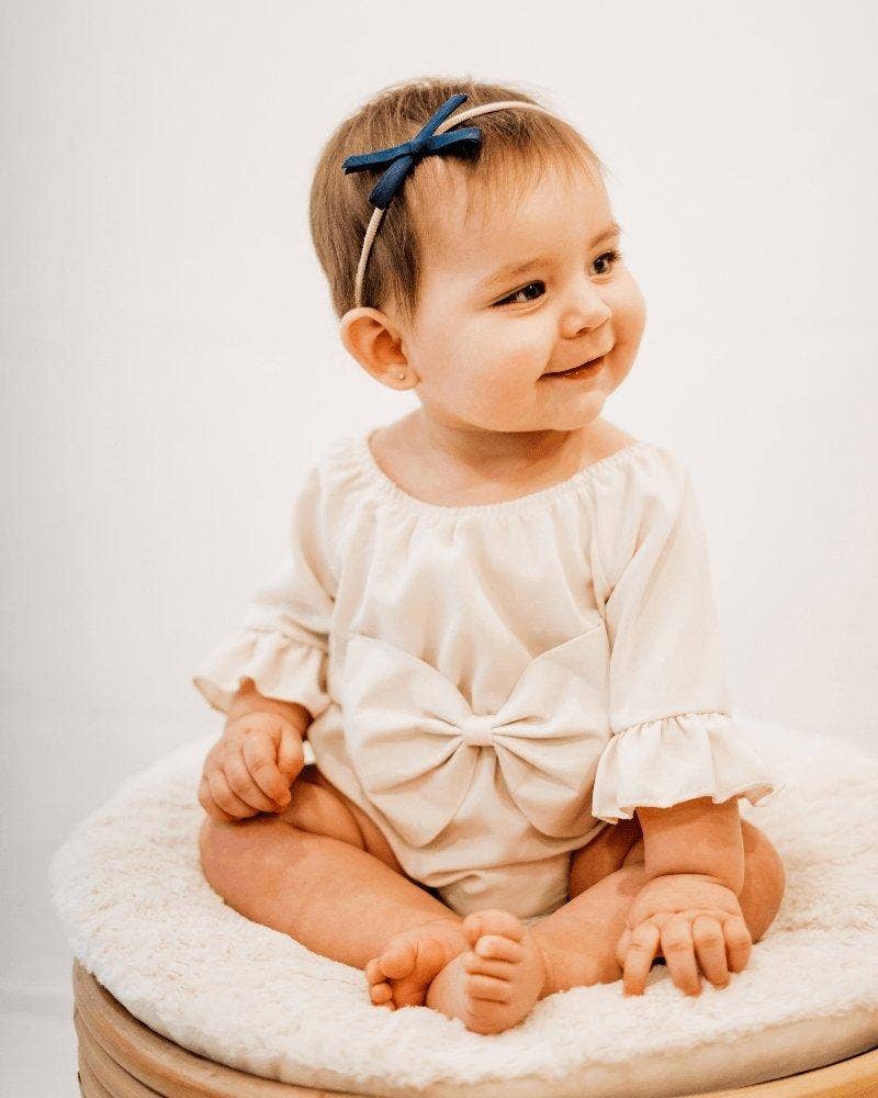 Ivory Bow Front Bubble Romper