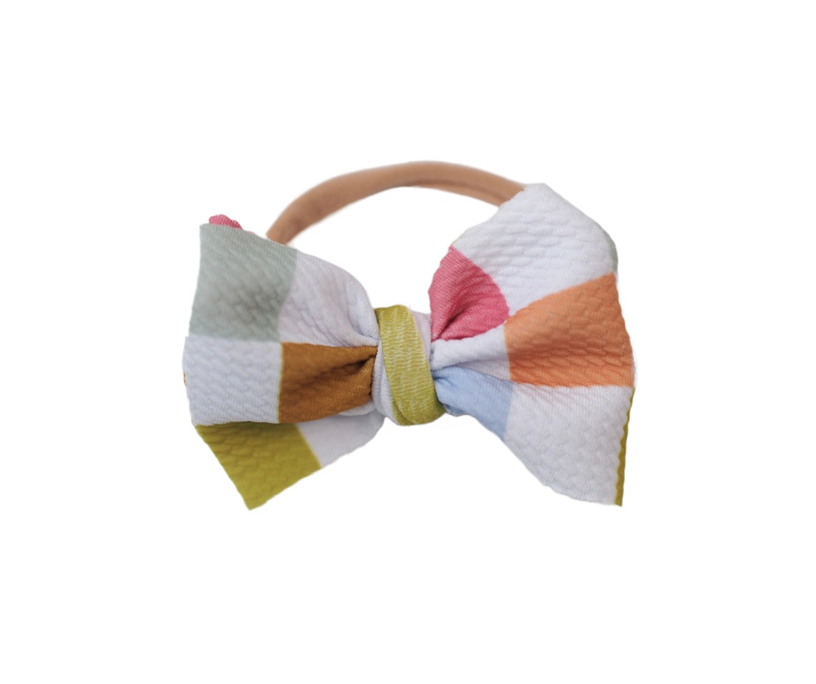 Spring Checkered Nylon Bow