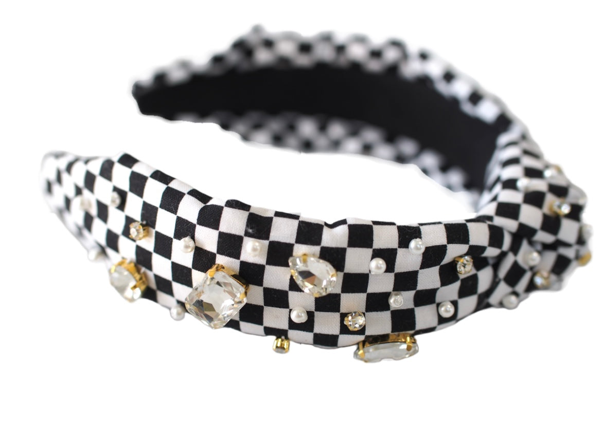 Rhinestone Checkered Headband