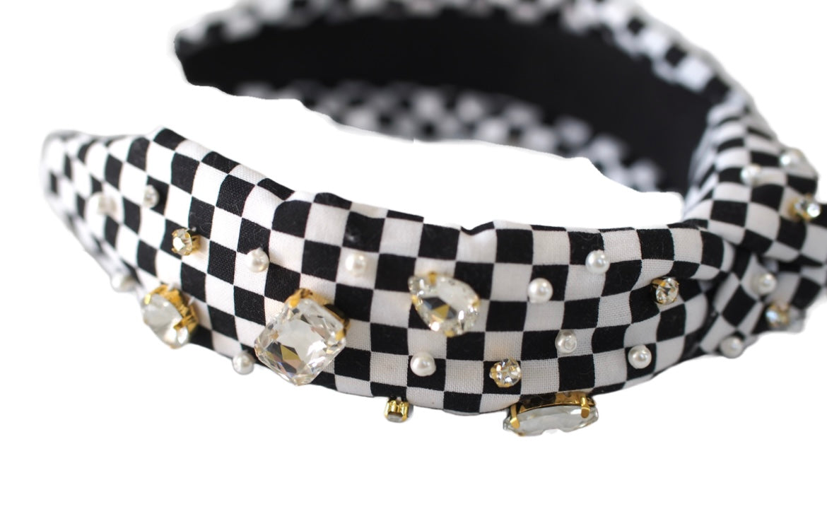 Rhinestone Checkered Headband