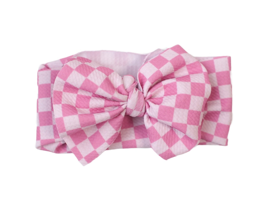 Barbie Pink Checkered Bow