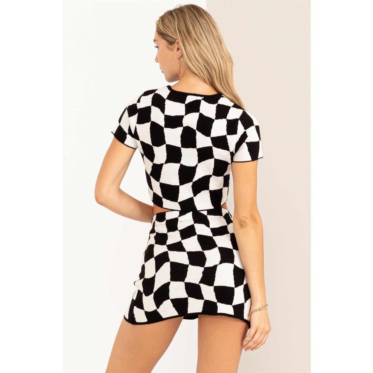 Checkered Print Crop Top