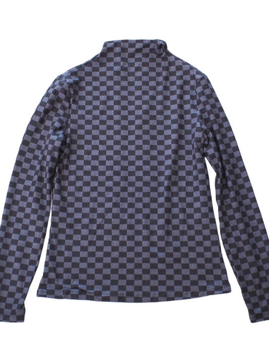 Black and Gray Checkered Long Sleeve