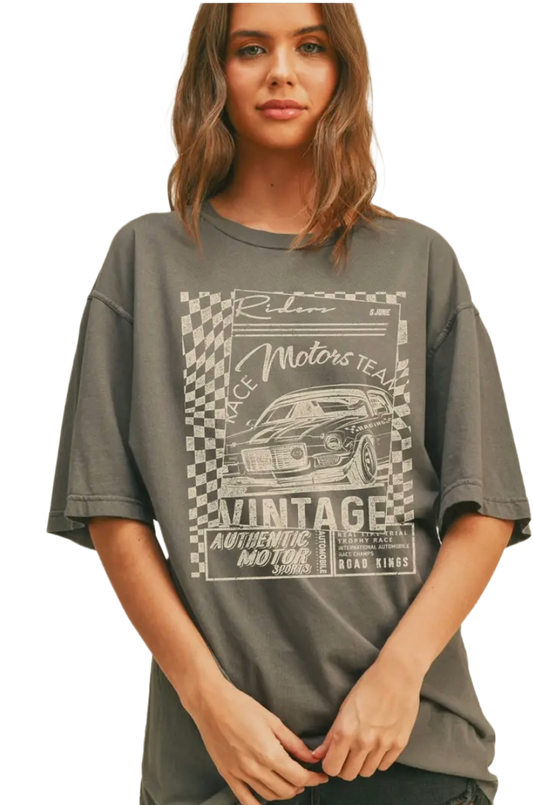 Gray Racing Graphic Tee
