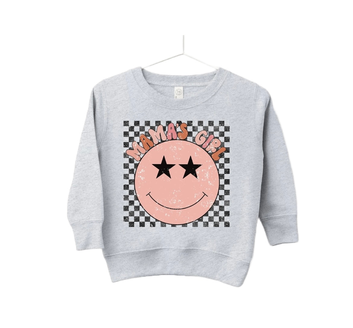 Mamas Girl Gray Smiley Sweatshirt