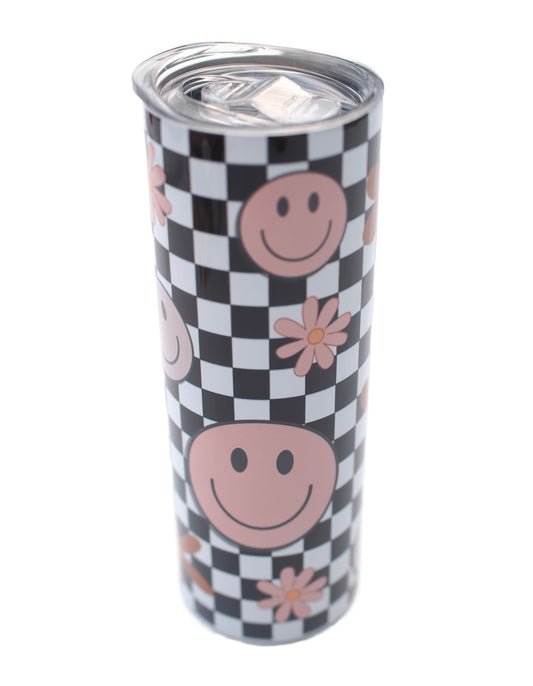 Checkered Smiley Tumbler