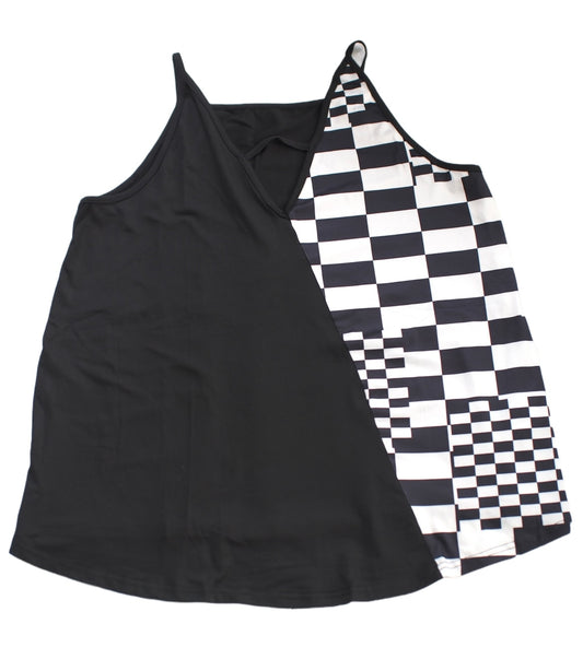 Half Checker Tank Top