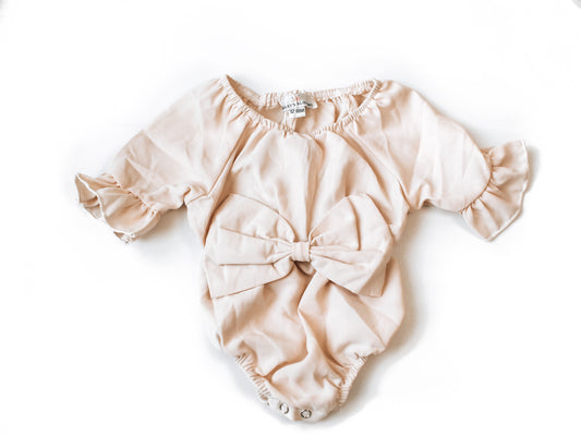 Ivory Bow Front Bubble Romper