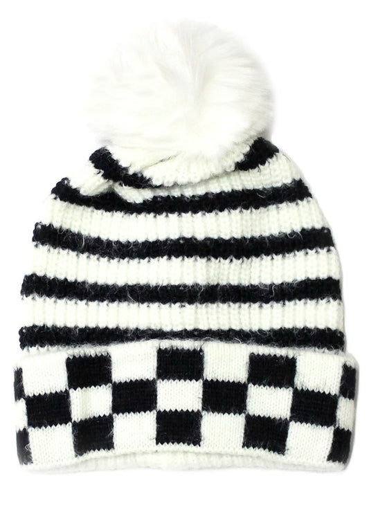 White Checkered Hat