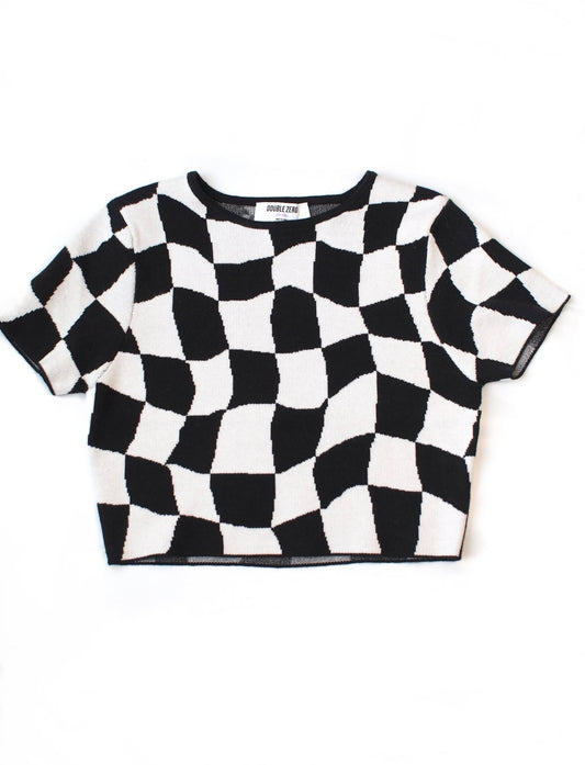 Checkered Print Crop Top