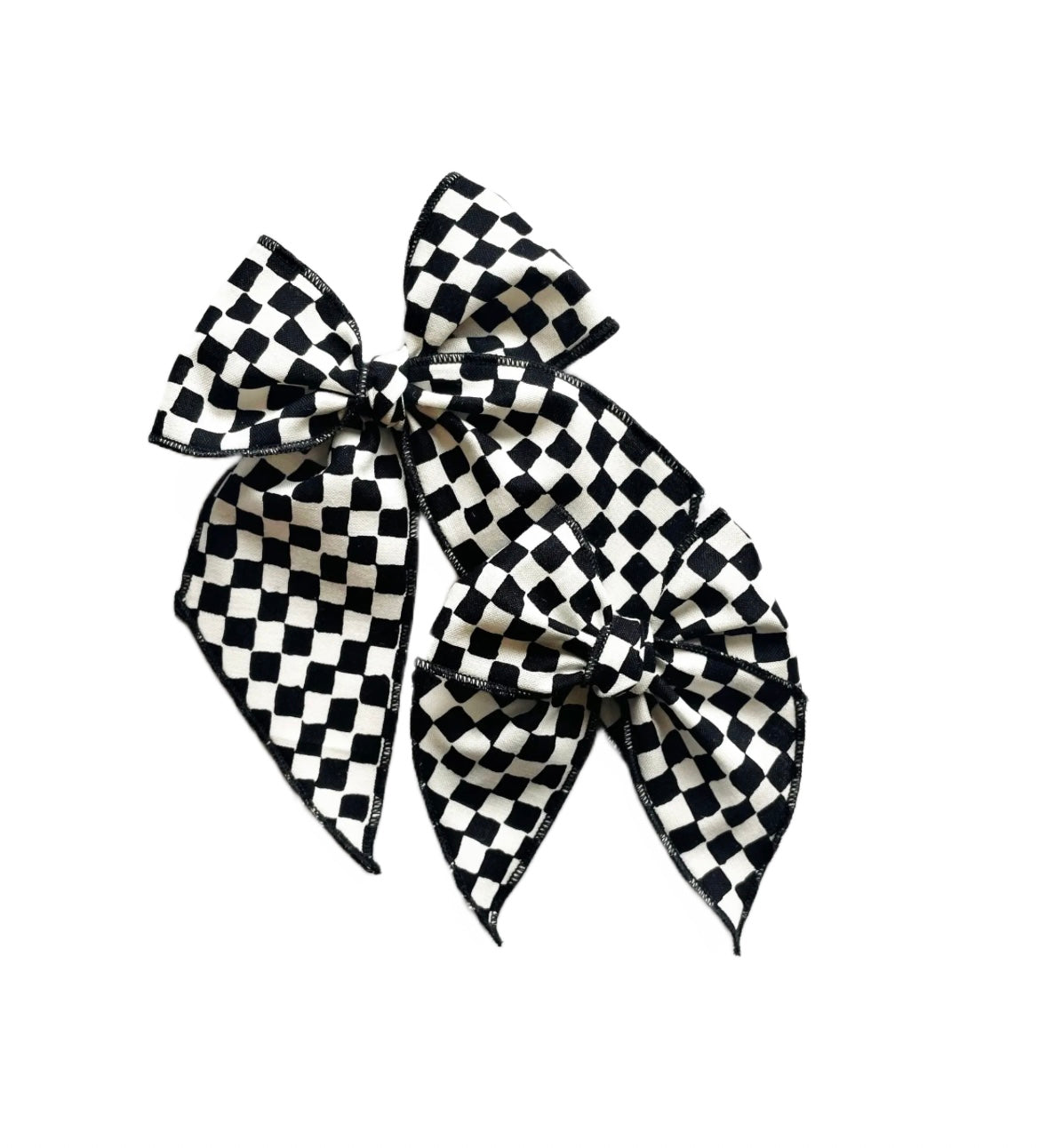 Black And White Checkered Bow Rowan Racing Boutique