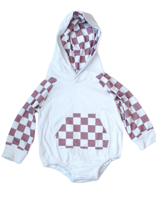 Mauve Checkered Onesie