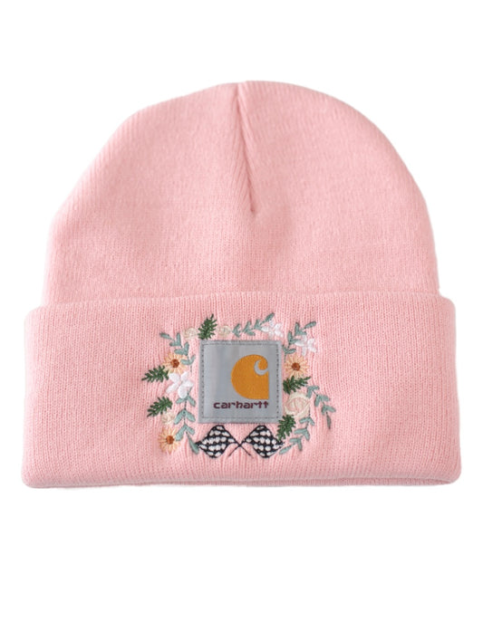 Pink Floral Checkered Carhartt Beanie