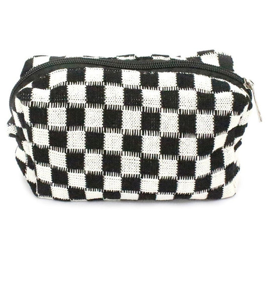 Checkered Makeup Bag